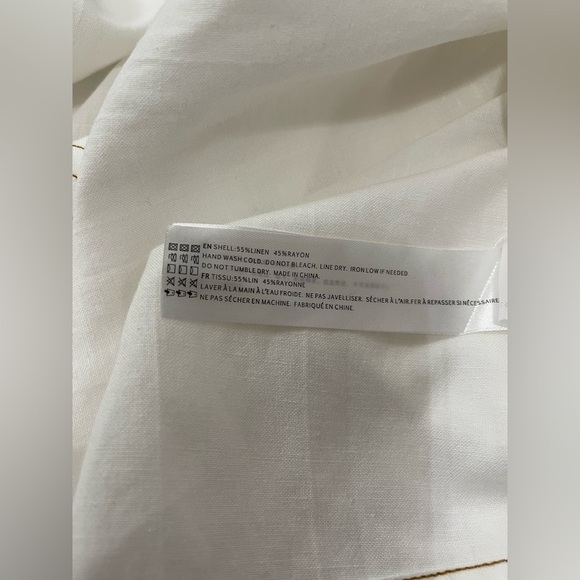 En Saison Jesse Pleated Swing Mini Linen Babydoll Dress Size Medium Off White - Picture 10 of 11